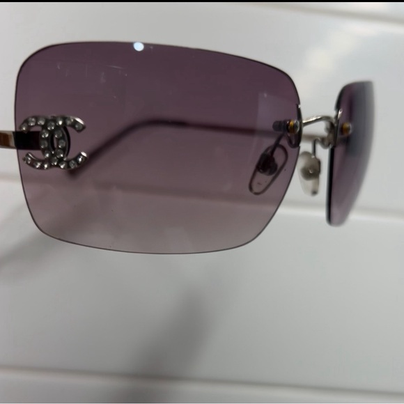 MINT CHANEL 4017 D Crystal Rimless Coco CC Logo Pink Plum SUNGLASSES CASE BOX - Picture 4 of 16